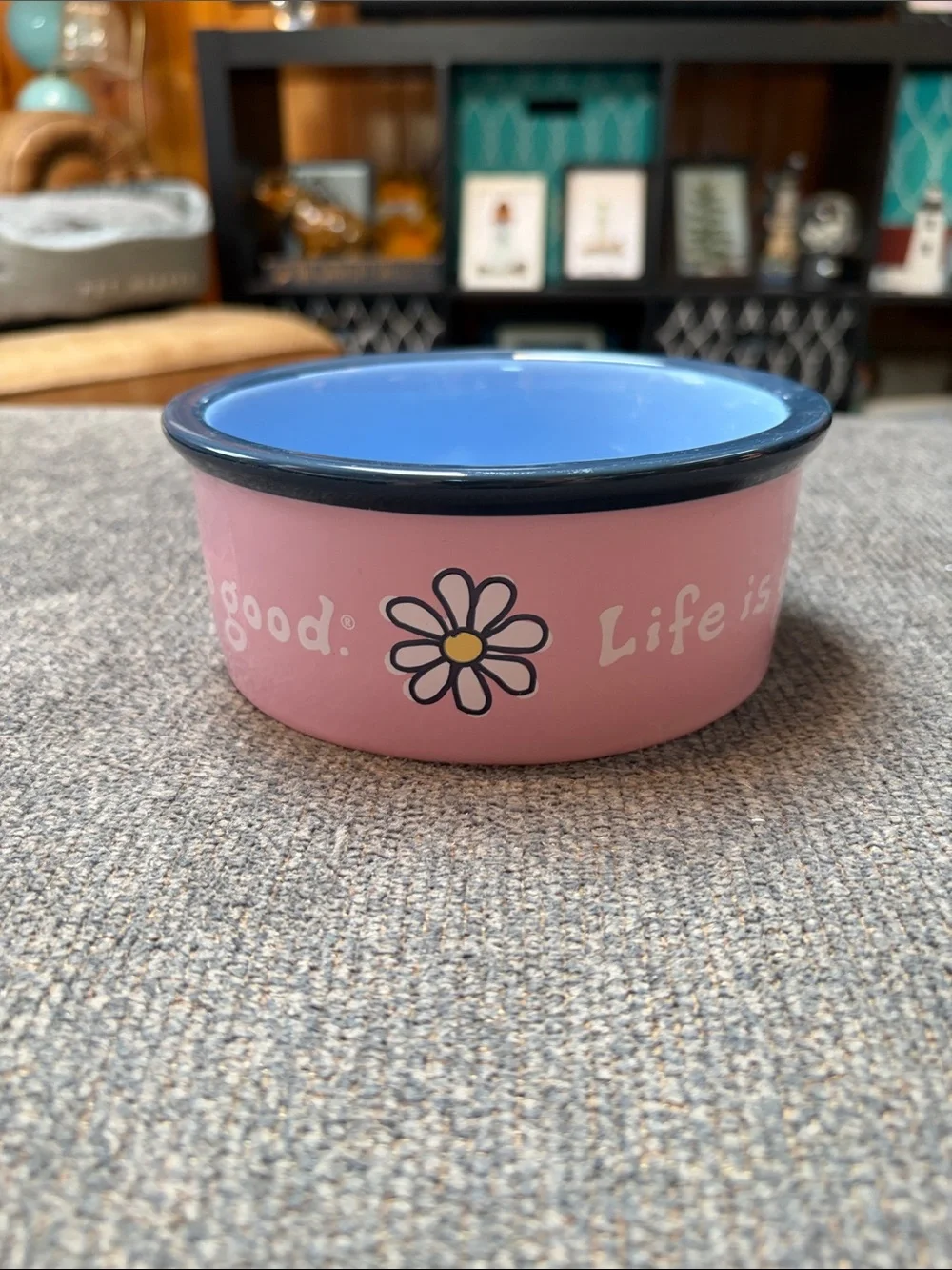 Life Is Good pink ceramic